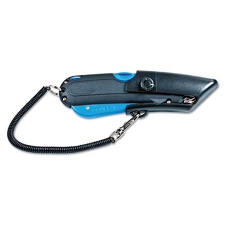 CONSOLIDATED STAMP MFG Consolidated Stamp 091524 Box Cutter Knife with Shielded Blade; Black-Blue 91524